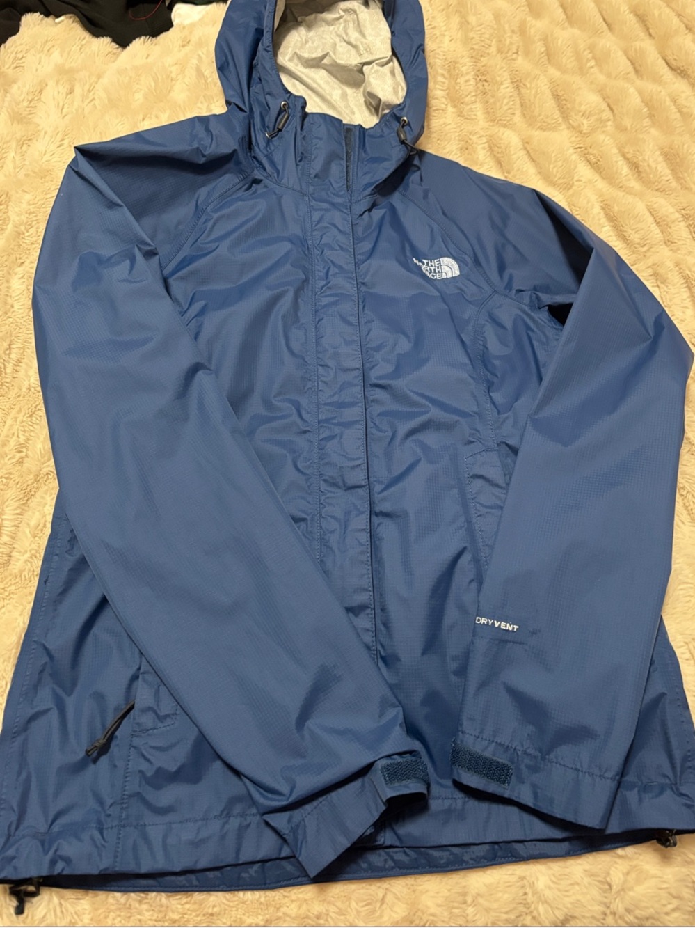 The North Face Blue DryVent Hooded Rain Jacket